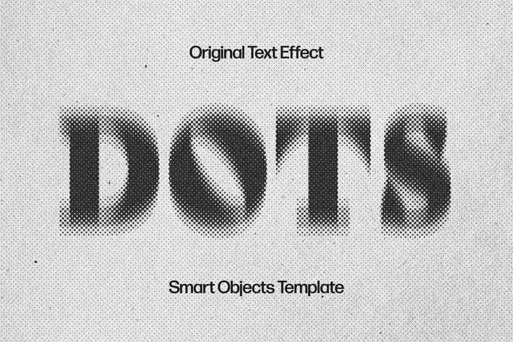 Free Blurred Dots Text Effect PSD Template