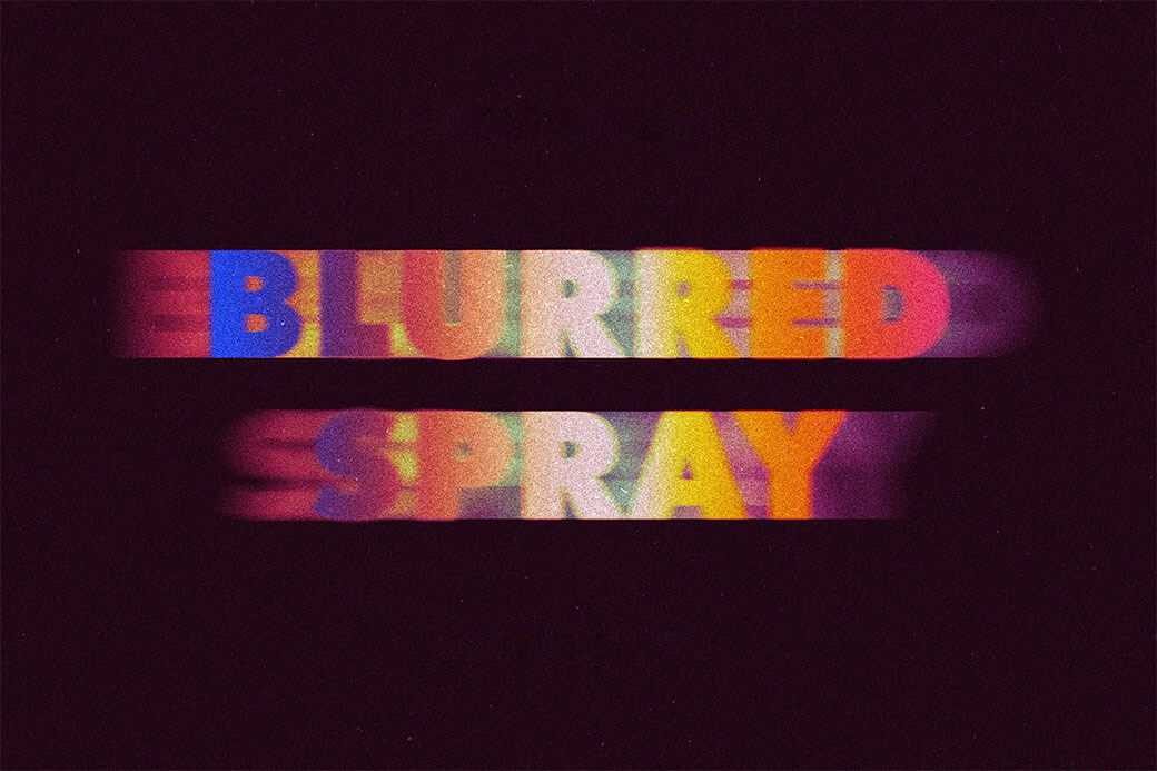 Free Blurred Spray Stencils Text and Logo Effect Mockup PSD