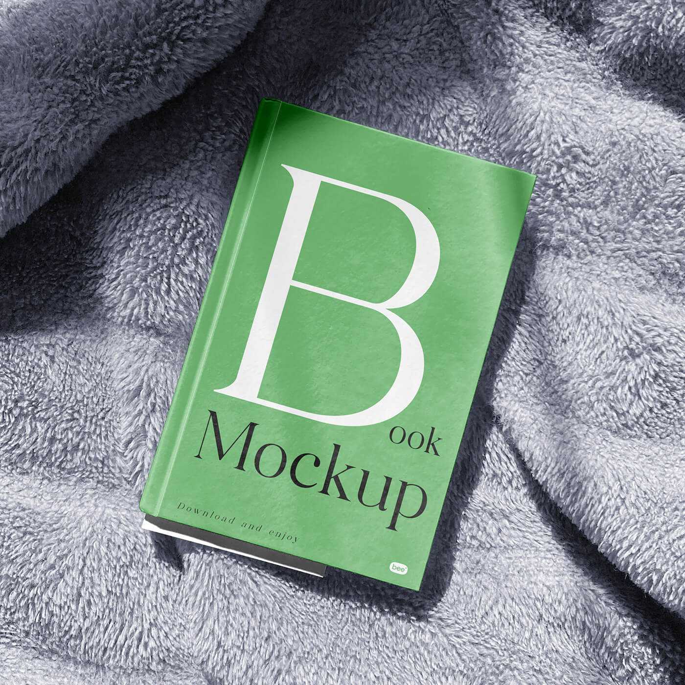 Free Book Cover Mockup on Blanket Background