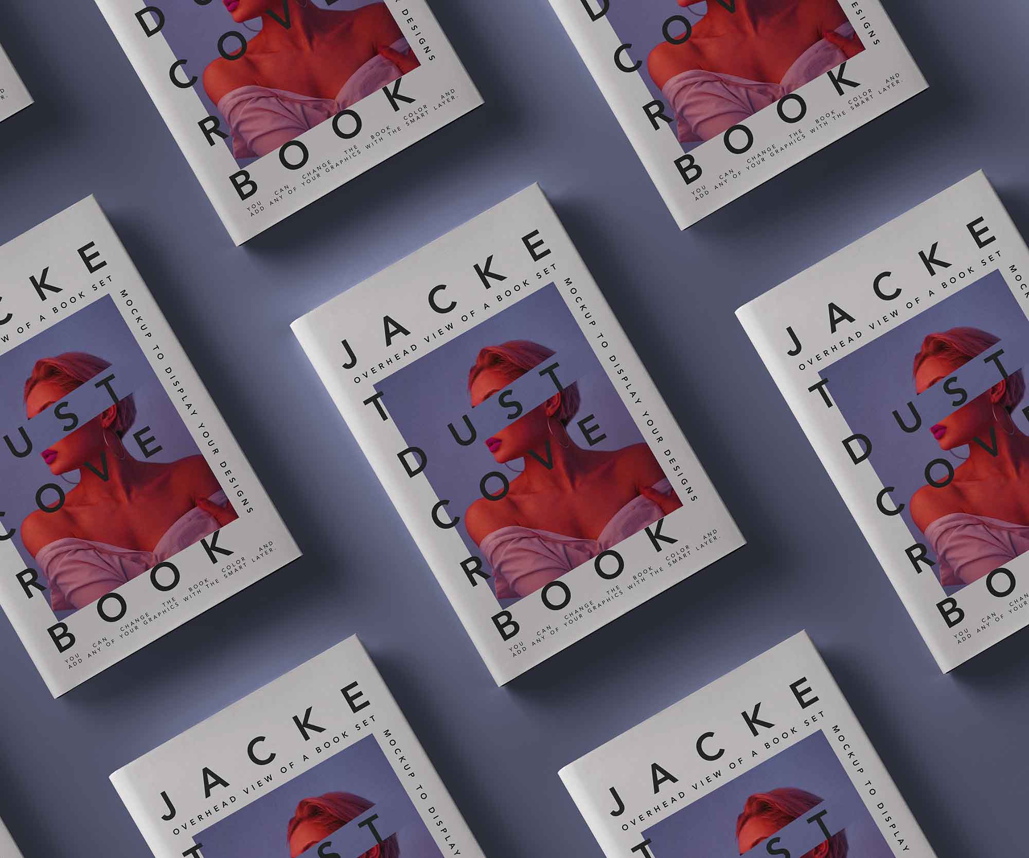 Free Book Cover Showcase Grid Mockup PSD