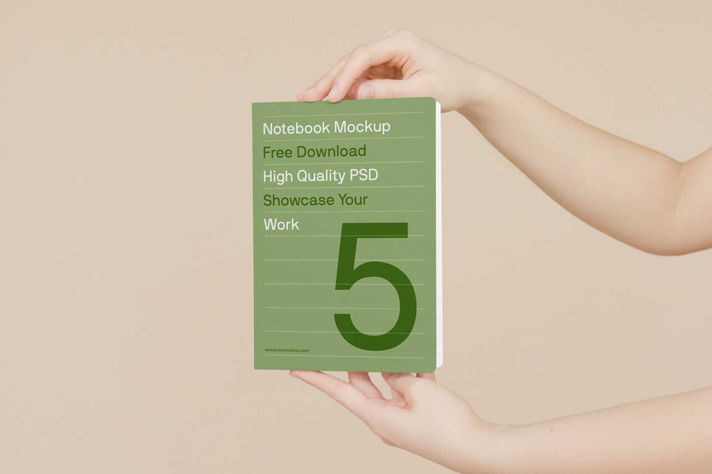 Free Book in Man Hands Mockup