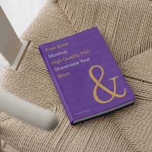 Free Book on Chair Mockup
