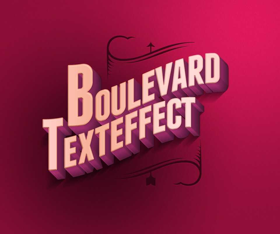 Free Boulevard Retro Text Effect PSD