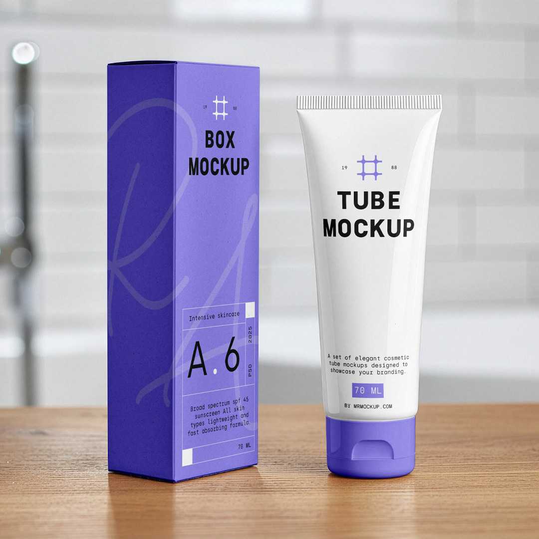 Free Box & Cosmetic Tube Mockup