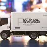 Free Box Delivery Truck Mockup