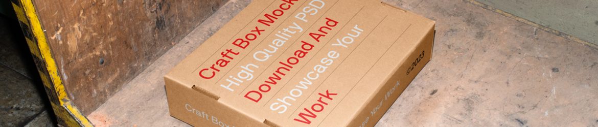 Free Box Lying on a Trolley Mockup Free Box Lying on a Trolley Mockup
