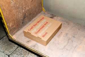 Free Box Lying on a Trolley Mockup