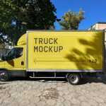 Free Box Truck Mockup