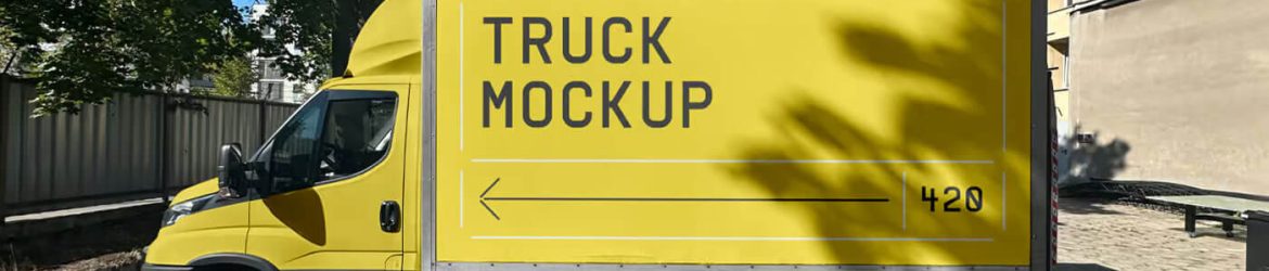 Free Box Truck Mockup PSD