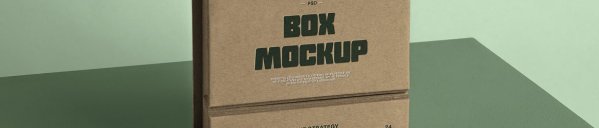 Free Box with Business Card Mockup