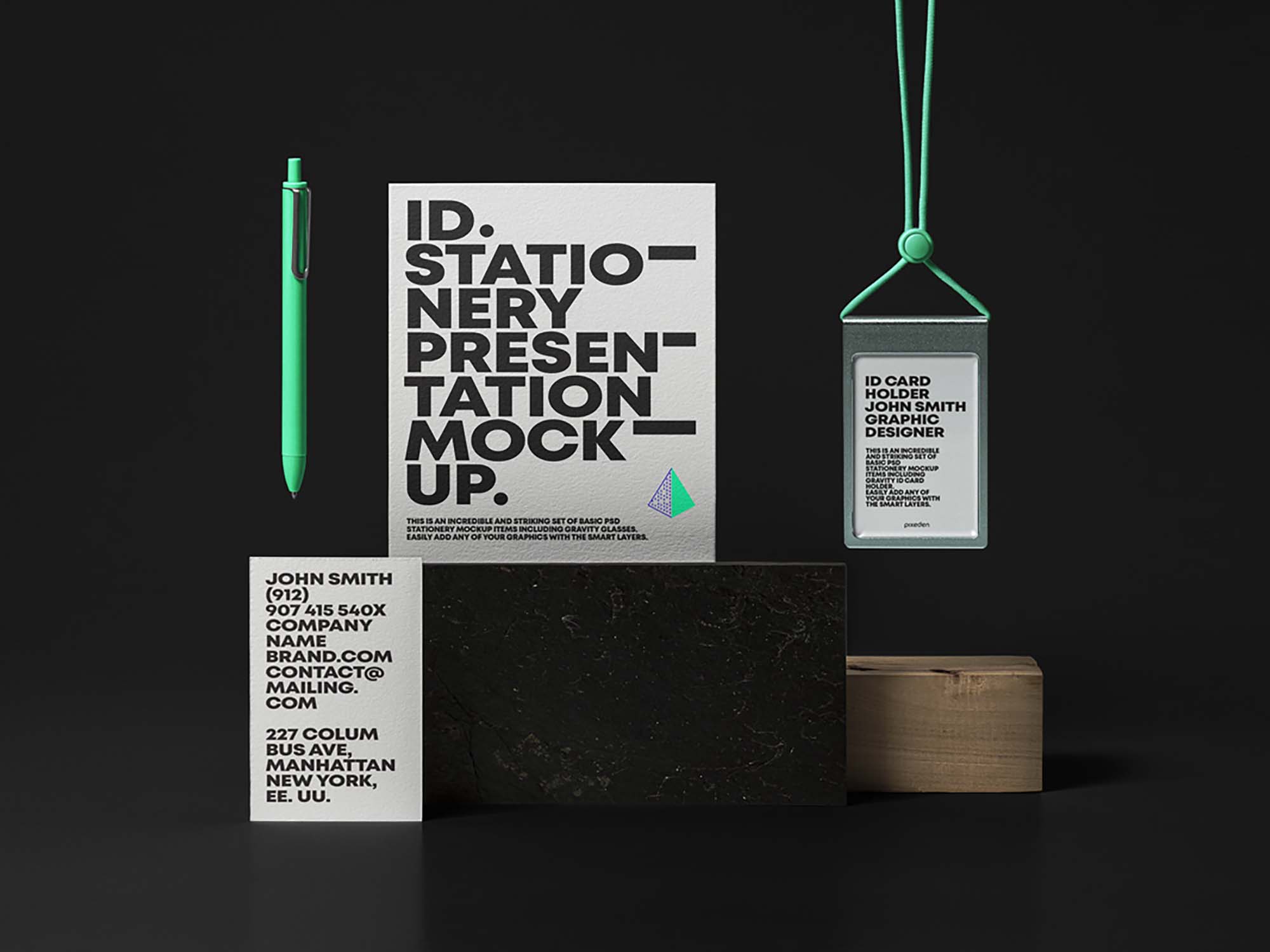 Free Branding ID card Psd Stationery PSD Mockup