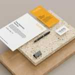 Free Branding Stationery Mockups With Wood and Stone Tiles