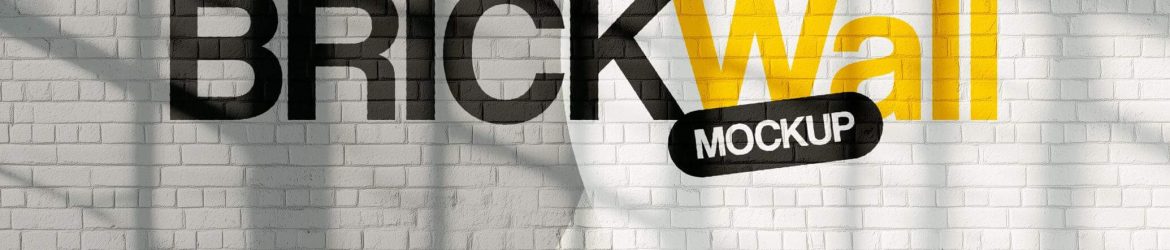 Free Brick Wall Branding Mockup PSD