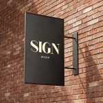 Free Brick Wall Street Sign Mockup PSD Set