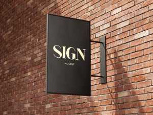 Free Brick Wall Street Sign Mockup PSD Set