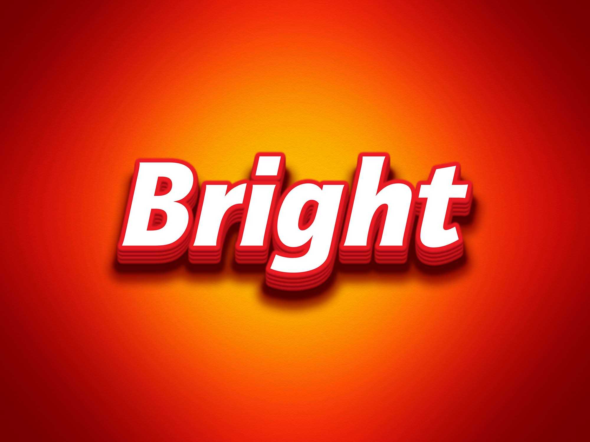 Free Bright Photoshop Text Effect - Free Photoshop PSD files