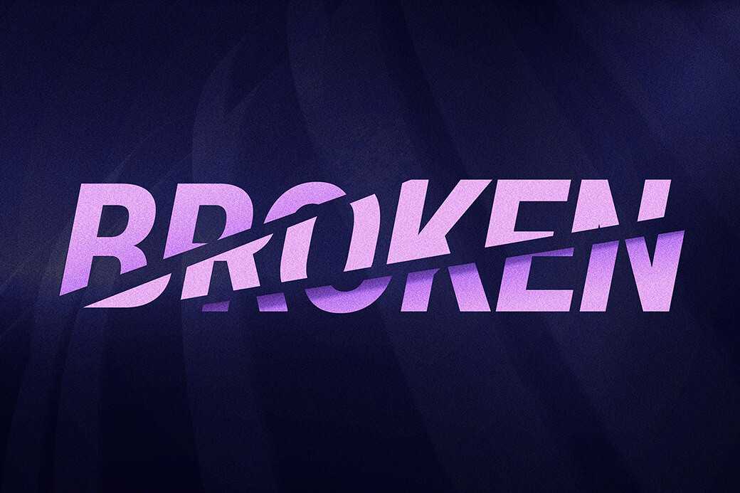 Free Broken Letters Blade Sliced Text Effect PSD