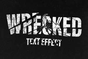 Free Broken Photoshop Text Effect PSD
