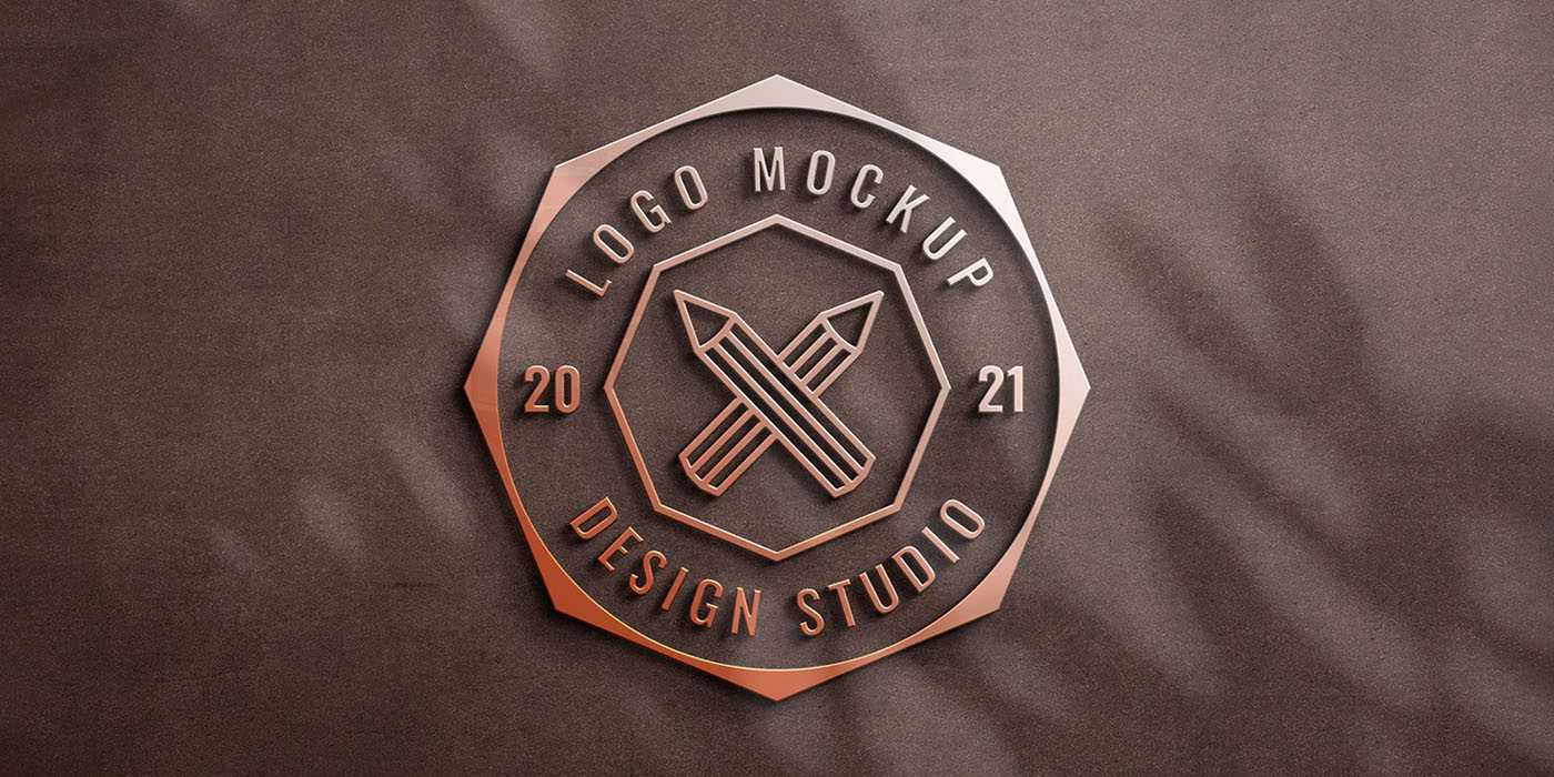 Free Bronze Sign Logo Mockup PSD
