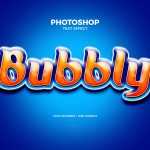 Free Bubbly Photoshop Text Effect PSD file