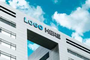 Free Building Embossed Logo Signage Mockup PSD - Best Free Mockup