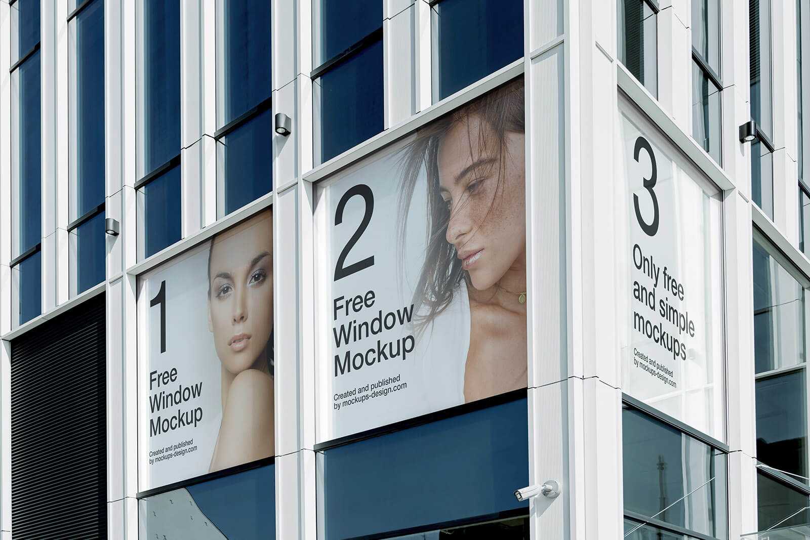Free Building Glass Window Vinyl Sticker Sign Mockup PSD