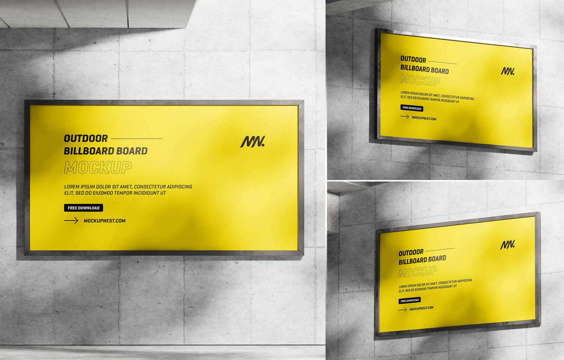 Free Building Wall Billboard Mockups PSD set