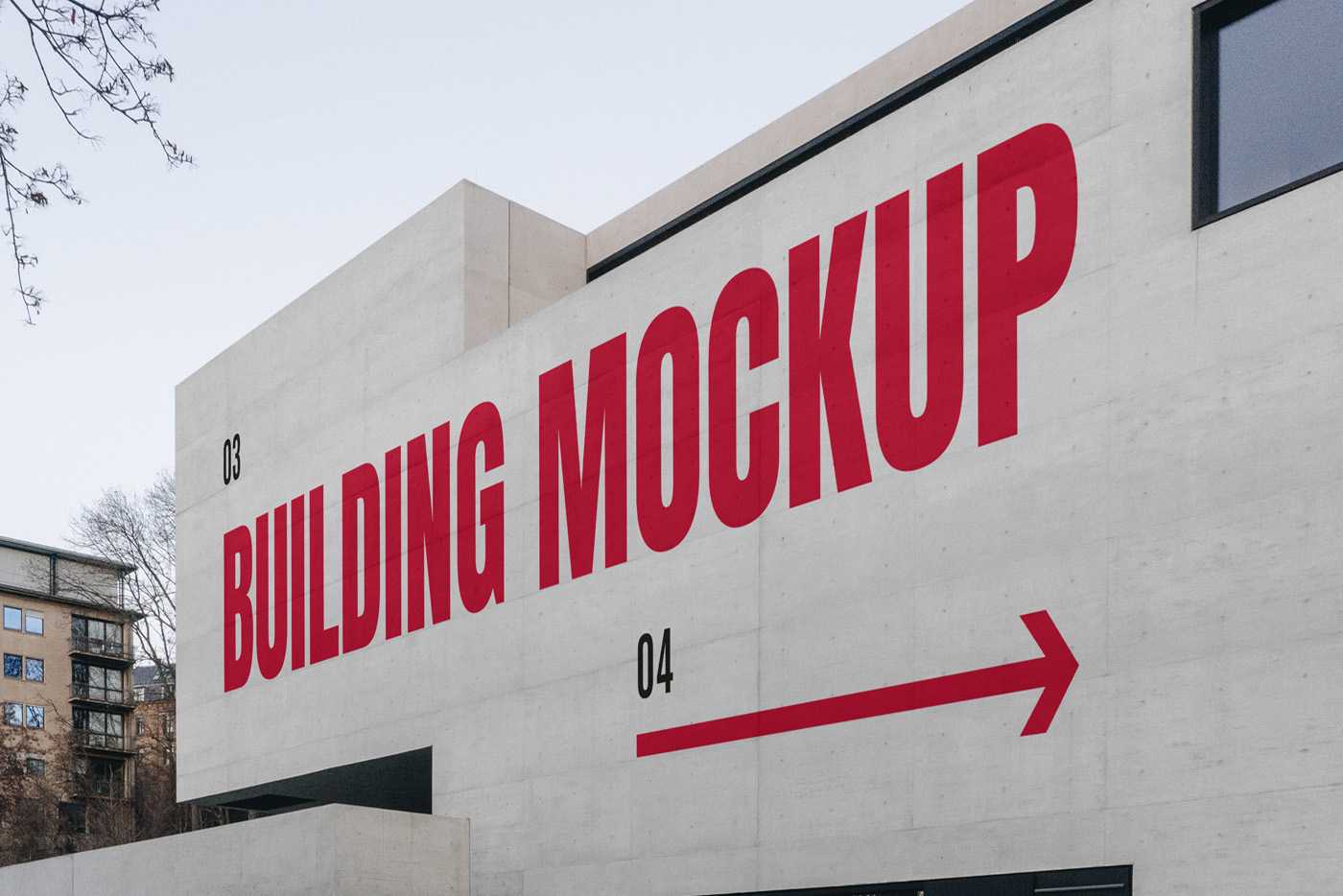 Free Building Wall Mockup