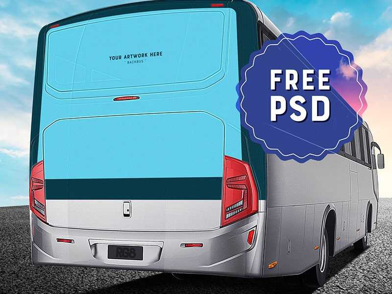 Free Bus Advertising Mockup PSD