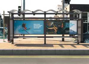 Free Bus Stop Advertising Billboard Mock up PSD