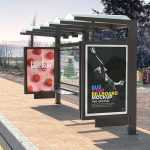 Free Bus Stop Billboard Mockup