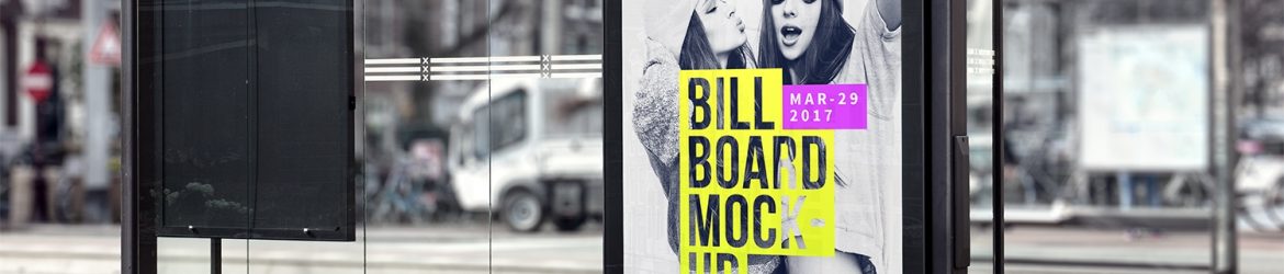 Free Bus Stop Billboard Mockup PSD
