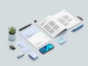 Free Business Branding Mockup Scene Creator PSD