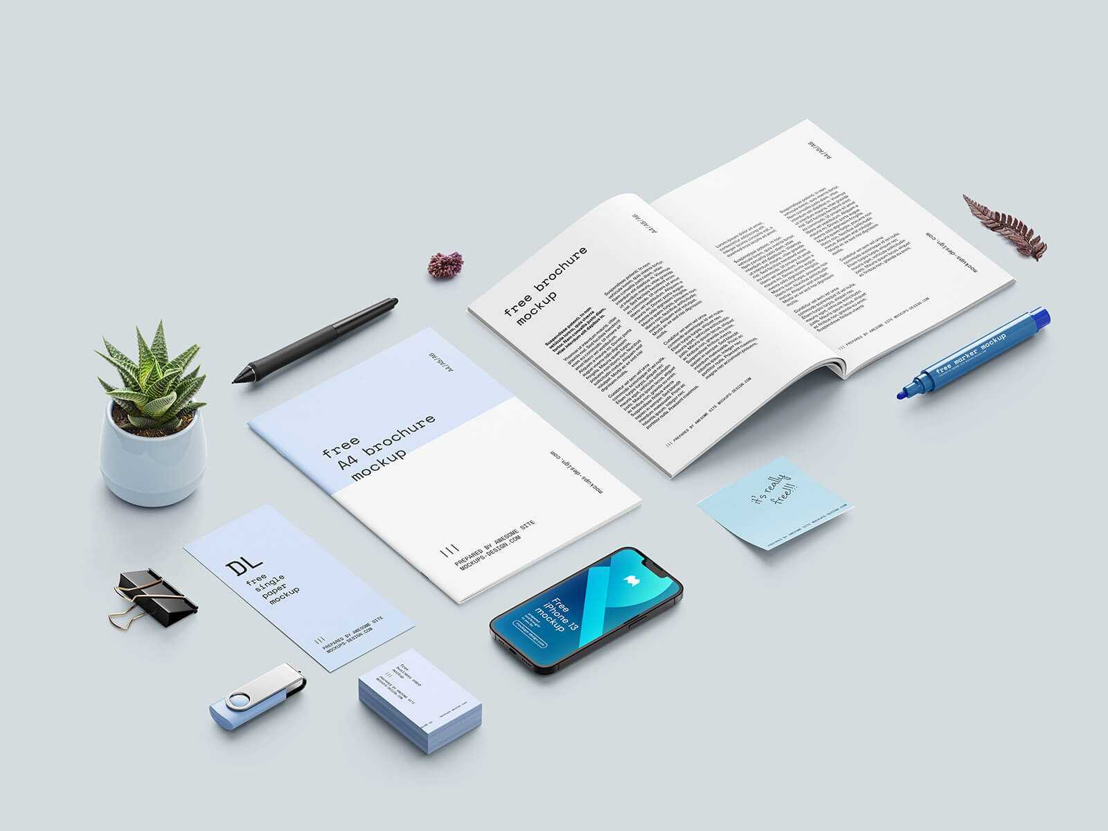 Free Business Branding Mockup Scene Creator PSD