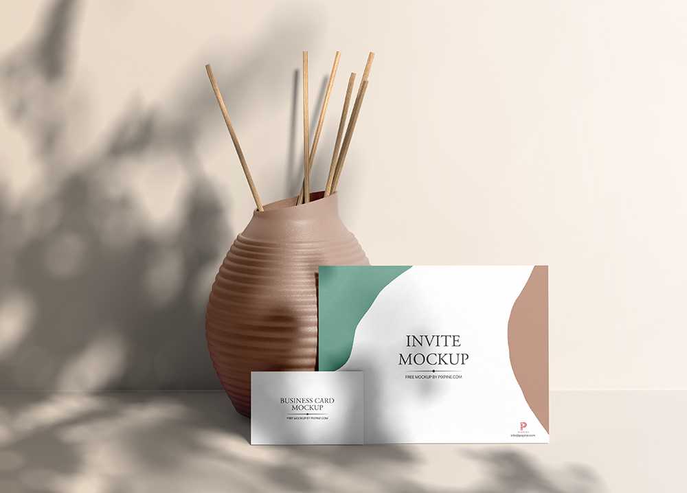 Free Business Card and Invite Mockup PSD