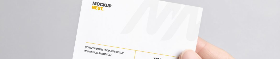 Free Business Card Holding By Hand Mockup