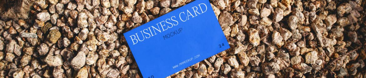 Free Business Card Laying on Stones Mockup