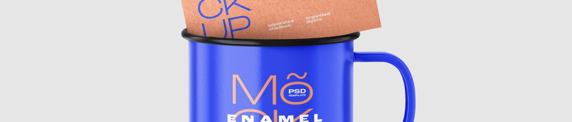 Free Business Card Mockup and Enamel Mug Mockup PSD