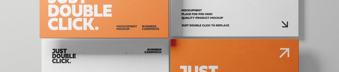 Free Business Card Mockup From Top View