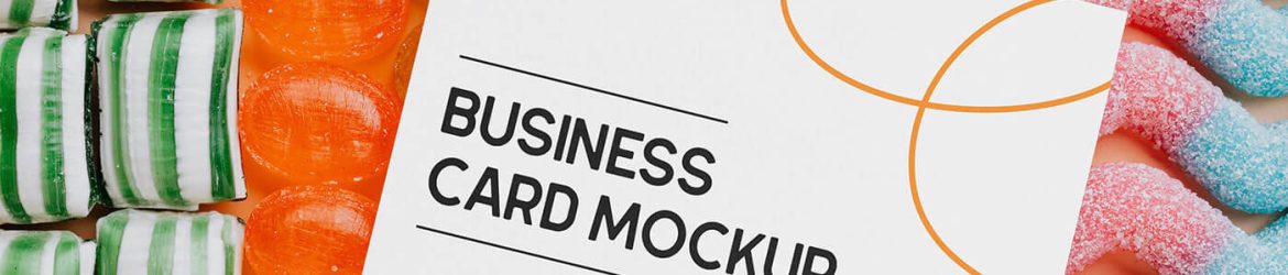 Free Business Card Mockup on Candies