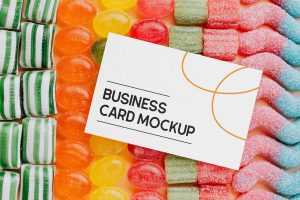 Free Business Card Mockup on Candies