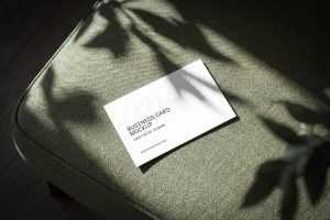 Free Business Card Mockup On Sofa