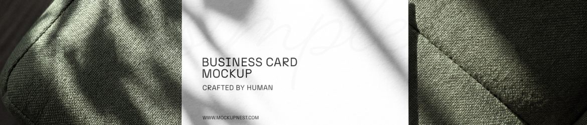 Free Business Card Mockup On Sofa From Top