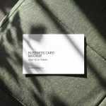 Free Business Card Mockup On Sofa From Top