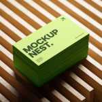Free Business Card Mockup On Wood