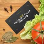 Free Business Card Mockup on Wooden Table with Vegetable Surroundings