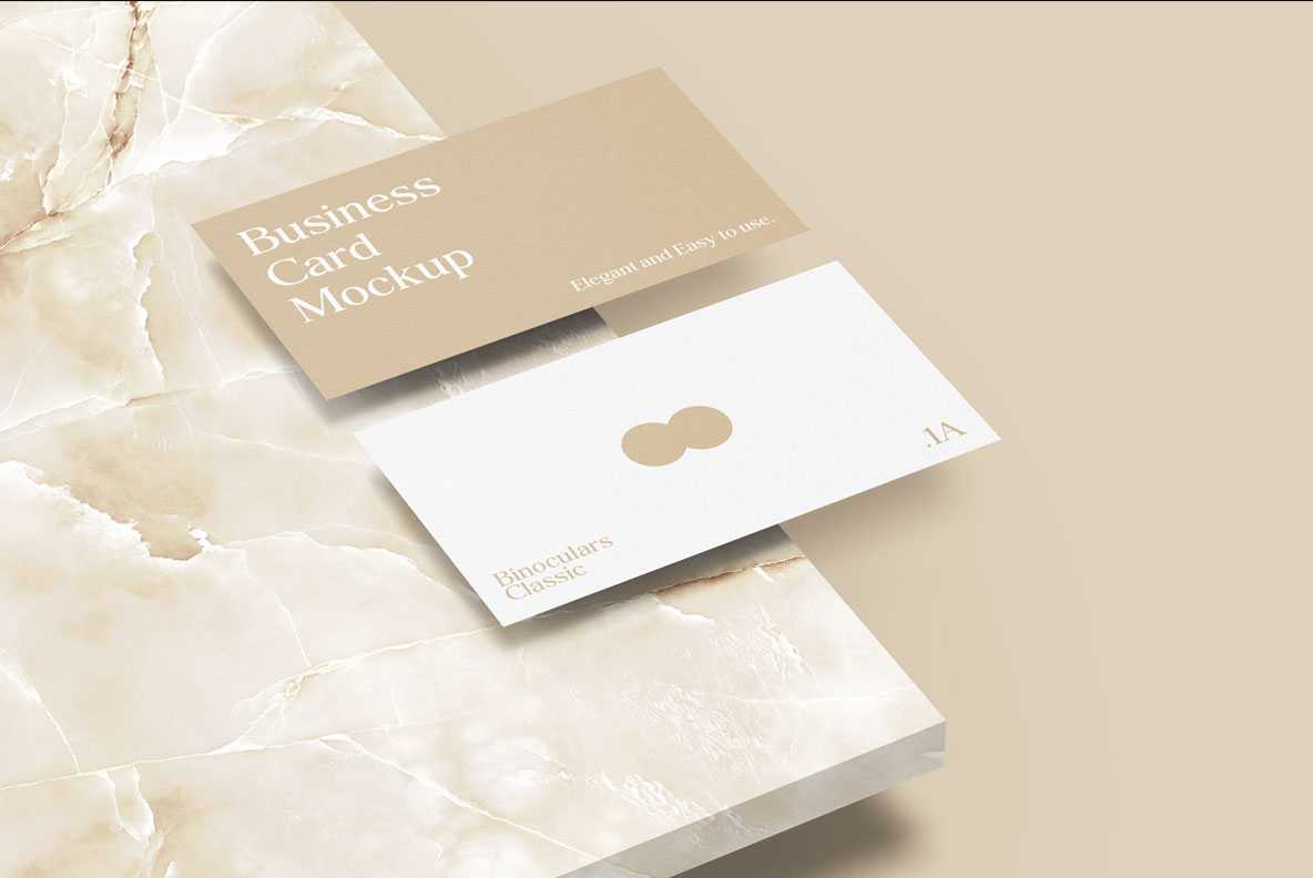 Free Business Card Mockup PSD Scene