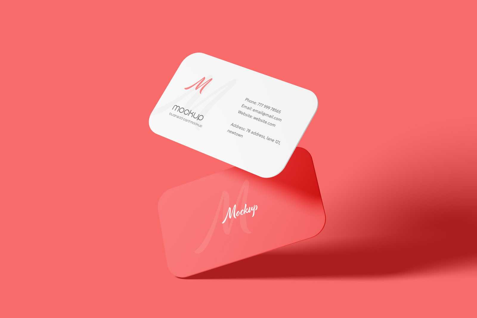 Free Business Card Mockup Round Corner