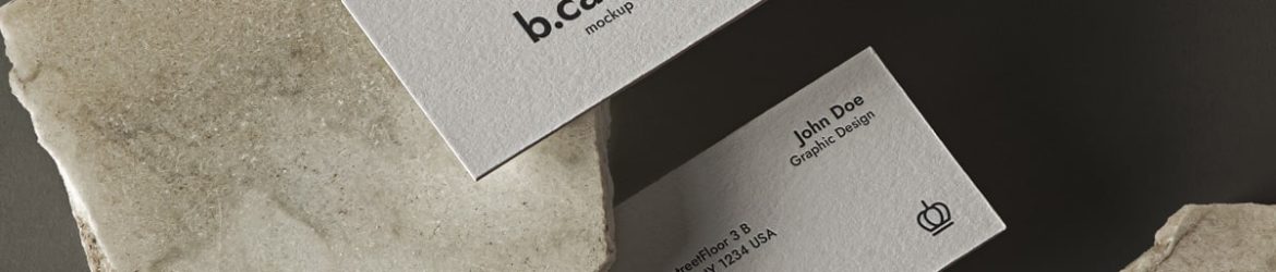 Free Business Card Mockup Showcase Scene PSD