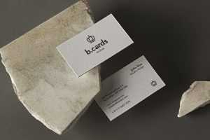 Free Business Card Mockup Showcase Scene PSD